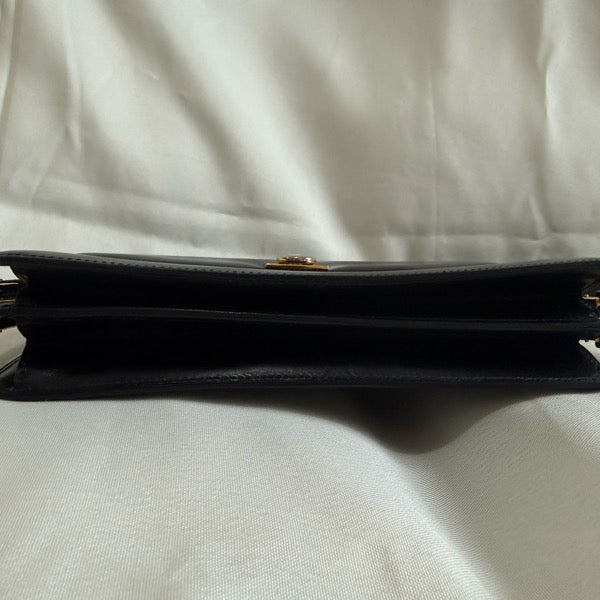 Vintage Celine Black Leather Shoulder Bag