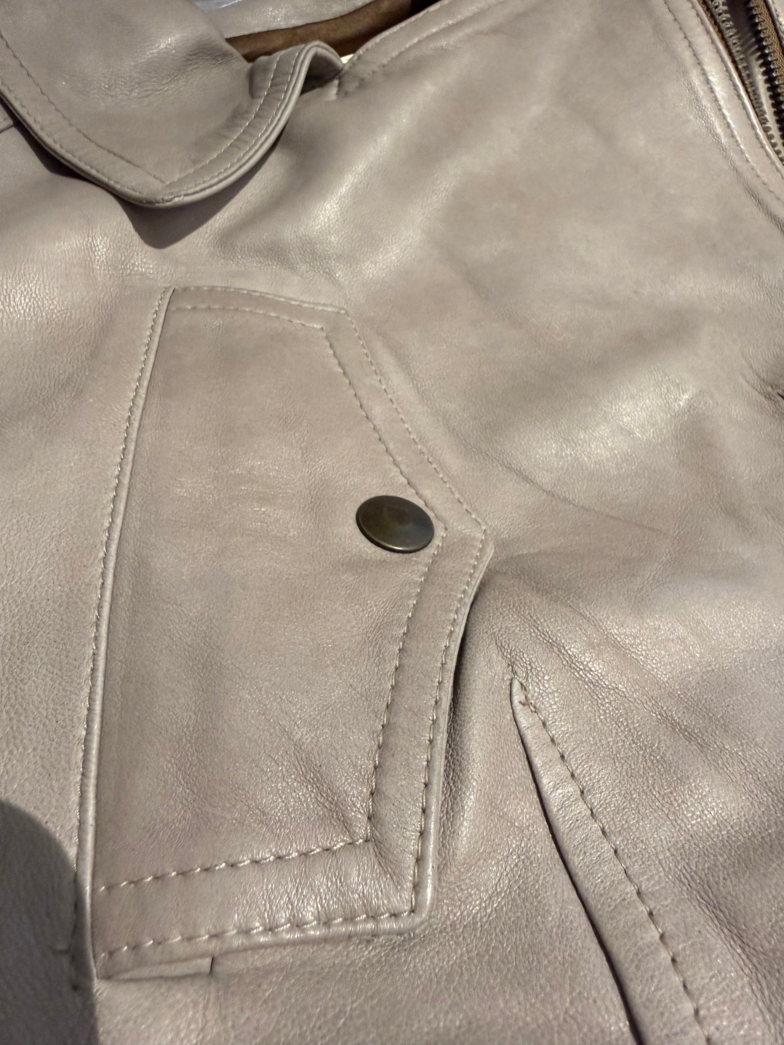 Plein Sud Beige Leather Moto Jacket - Preloved Designer | Heirora