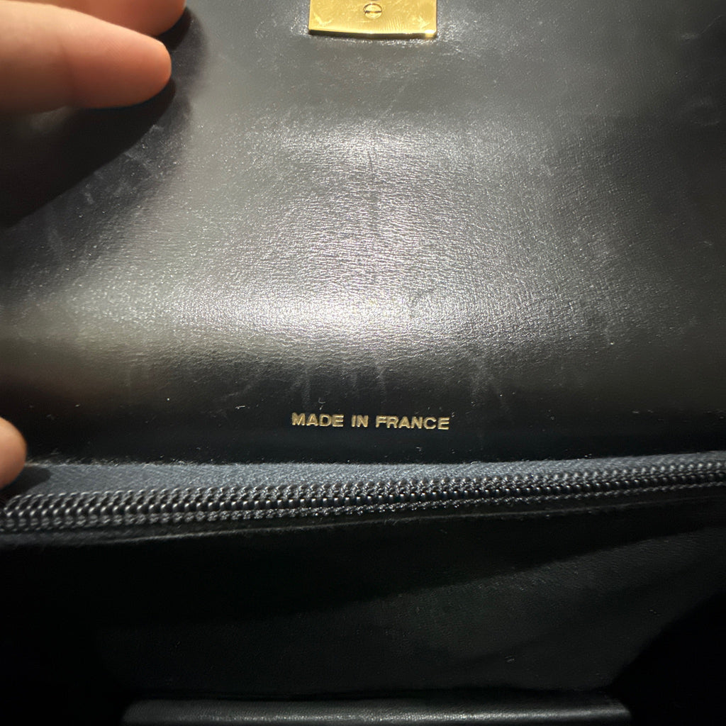 Vintage Celine Black Leather Shoulder Bag