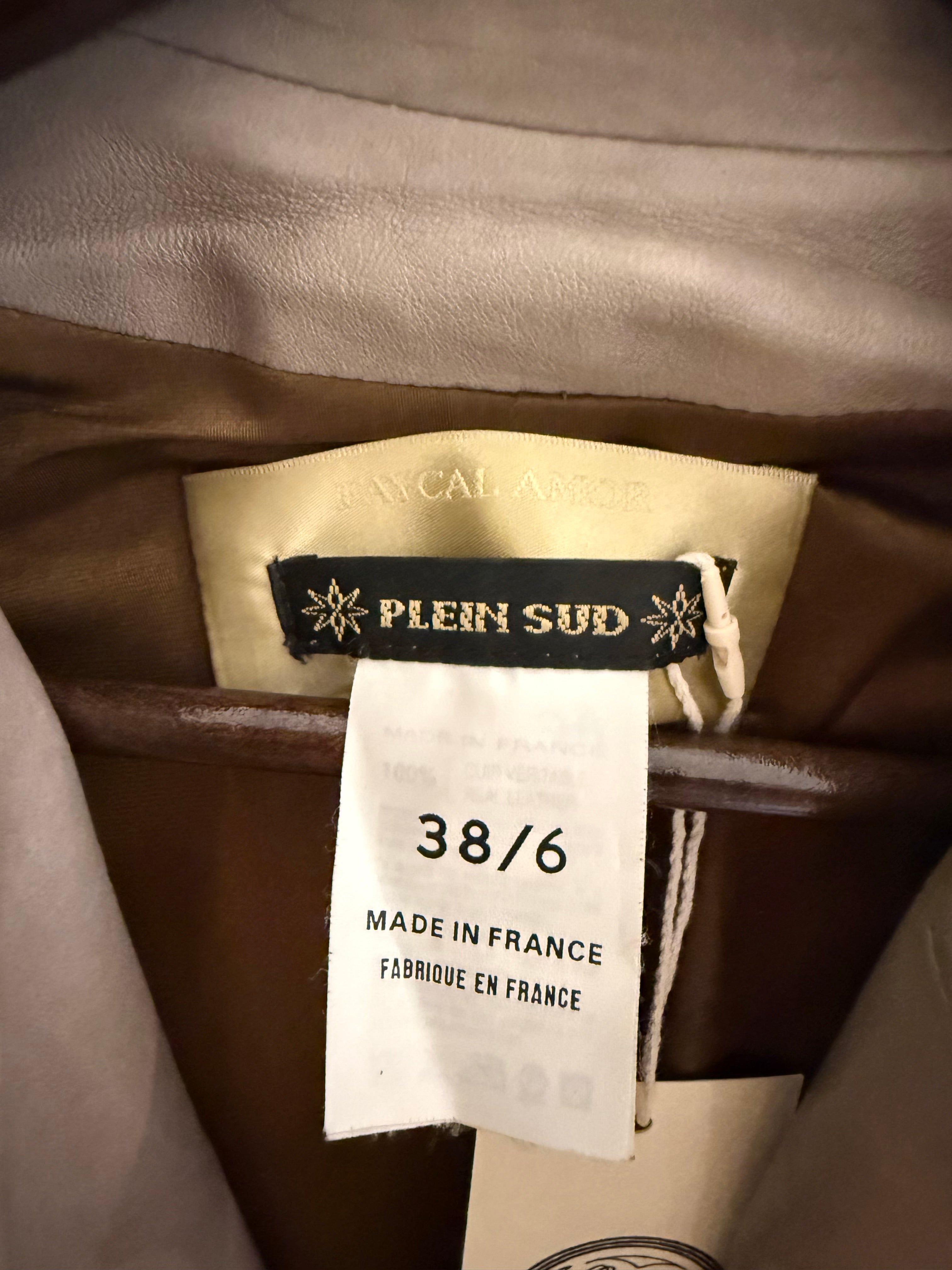 Plein Sud Beige Leather Moto Jacket - Preloved Designer | Heirora
