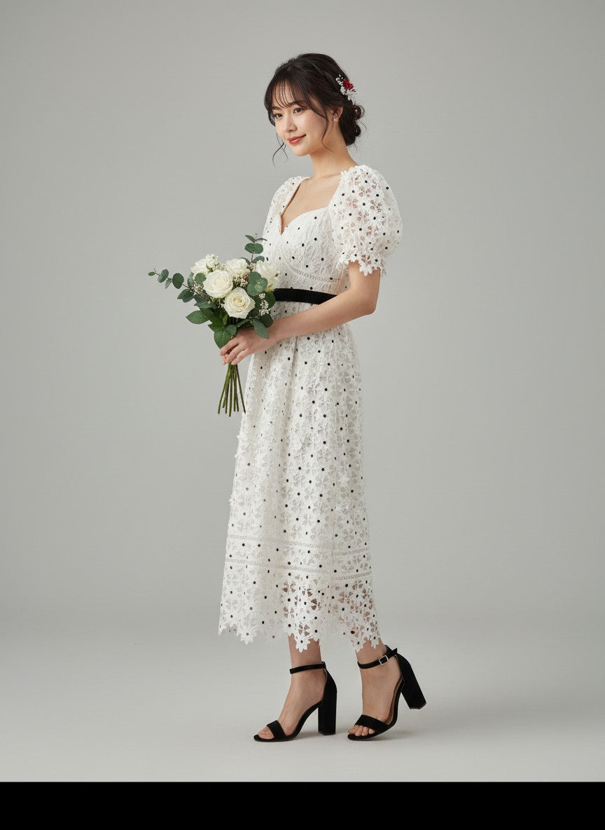 Self portrait white flower lace dress | Outlet