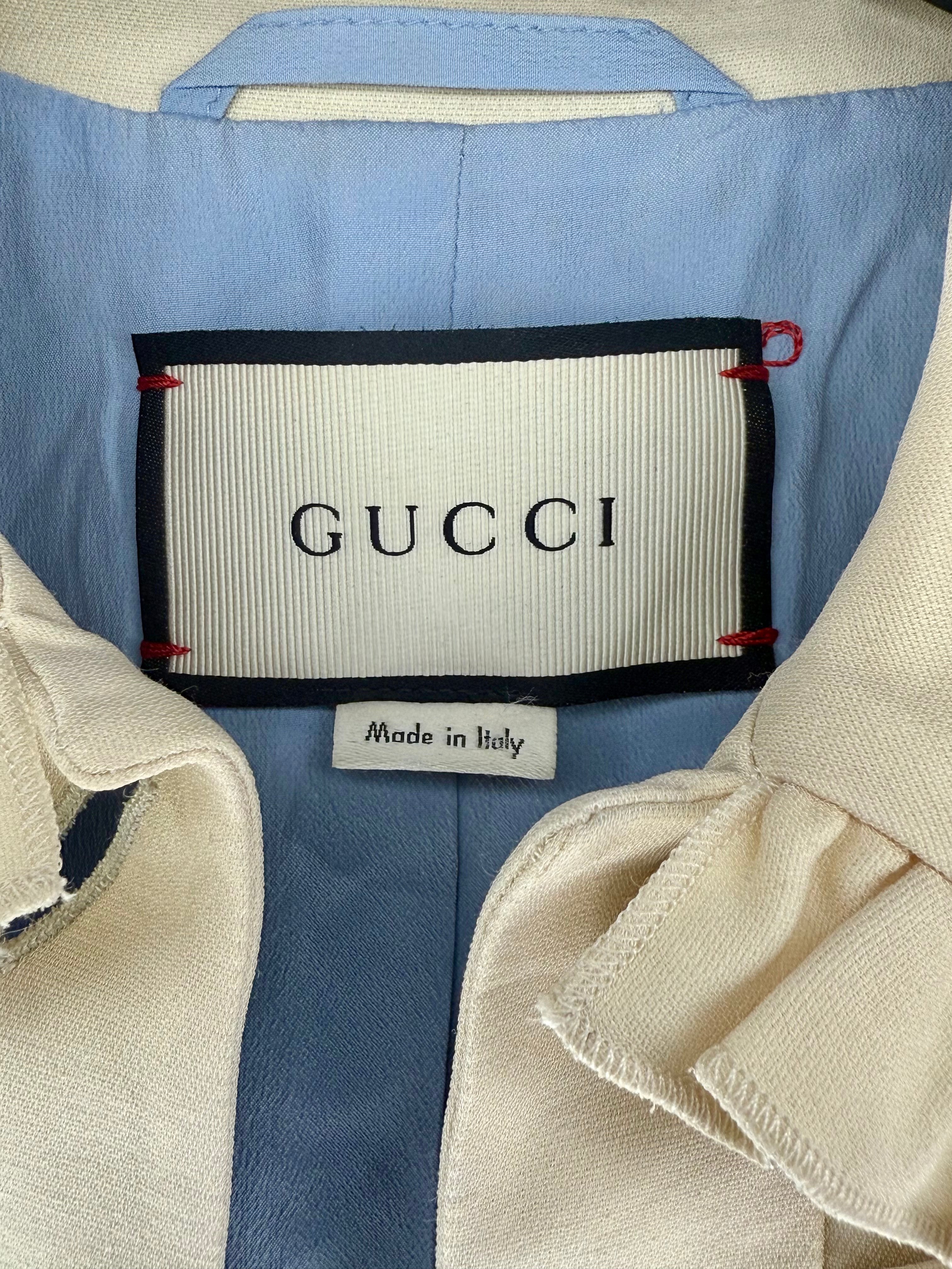 Gucci black jacket white collar | Preloved