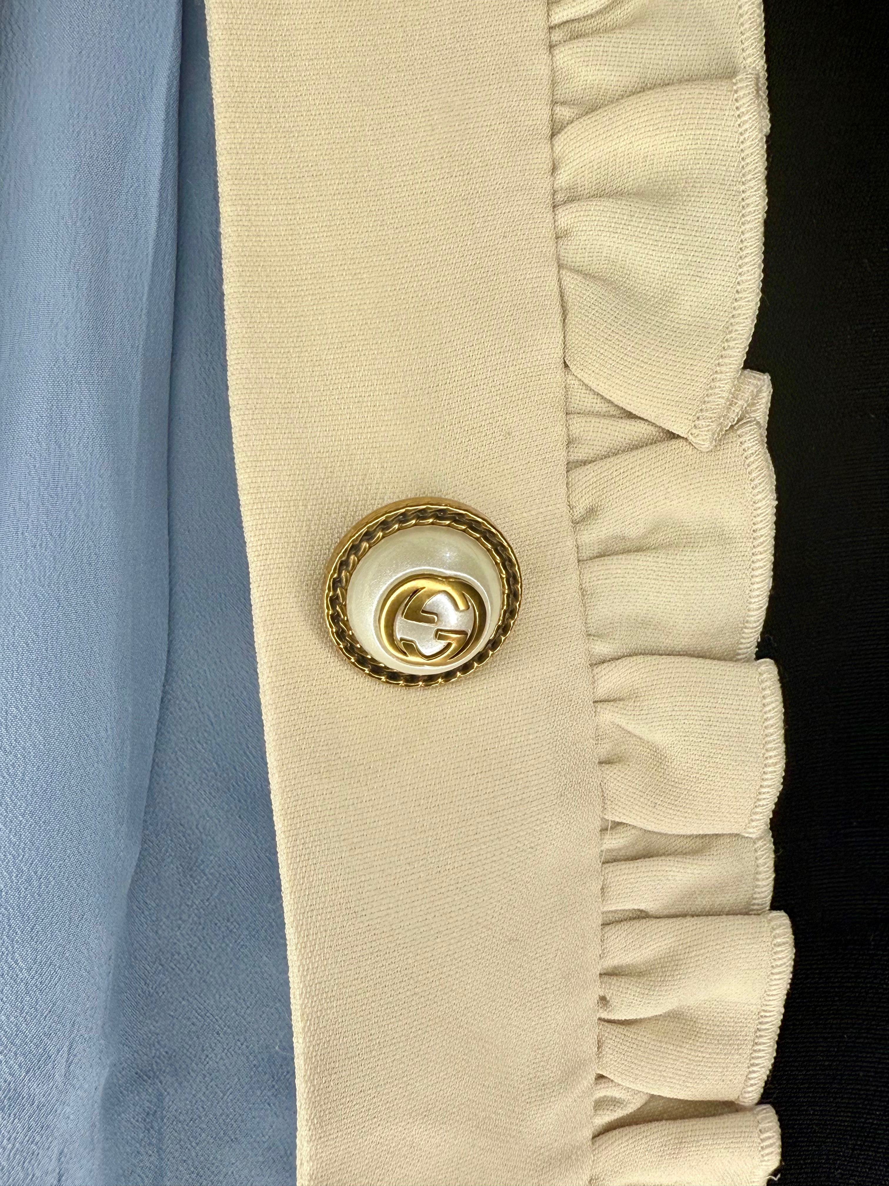 Gucci black jacket white collar | Preloved
