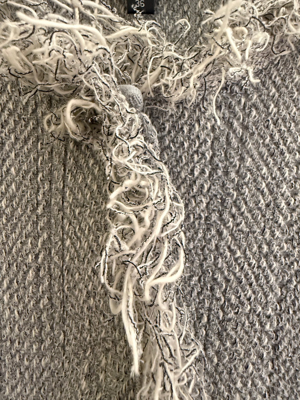 Emporio Armani Fringe-Trim Knit Cardigan Jacket — Preloved Designer | Heirora