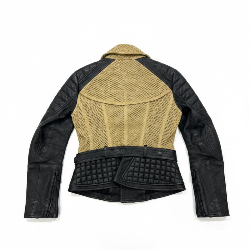 Burberry Mesh & Leather Moto Jacket — Preloved Designer | Heirora