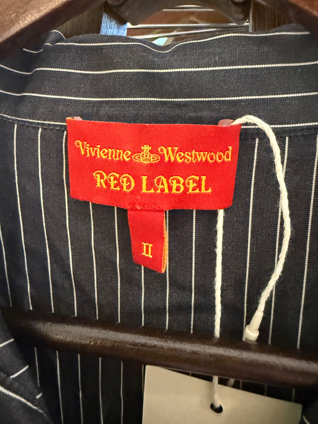 Vivienne Westwood Red Label Navy Pinstripe Shirt Size 2 | Preloved Designer