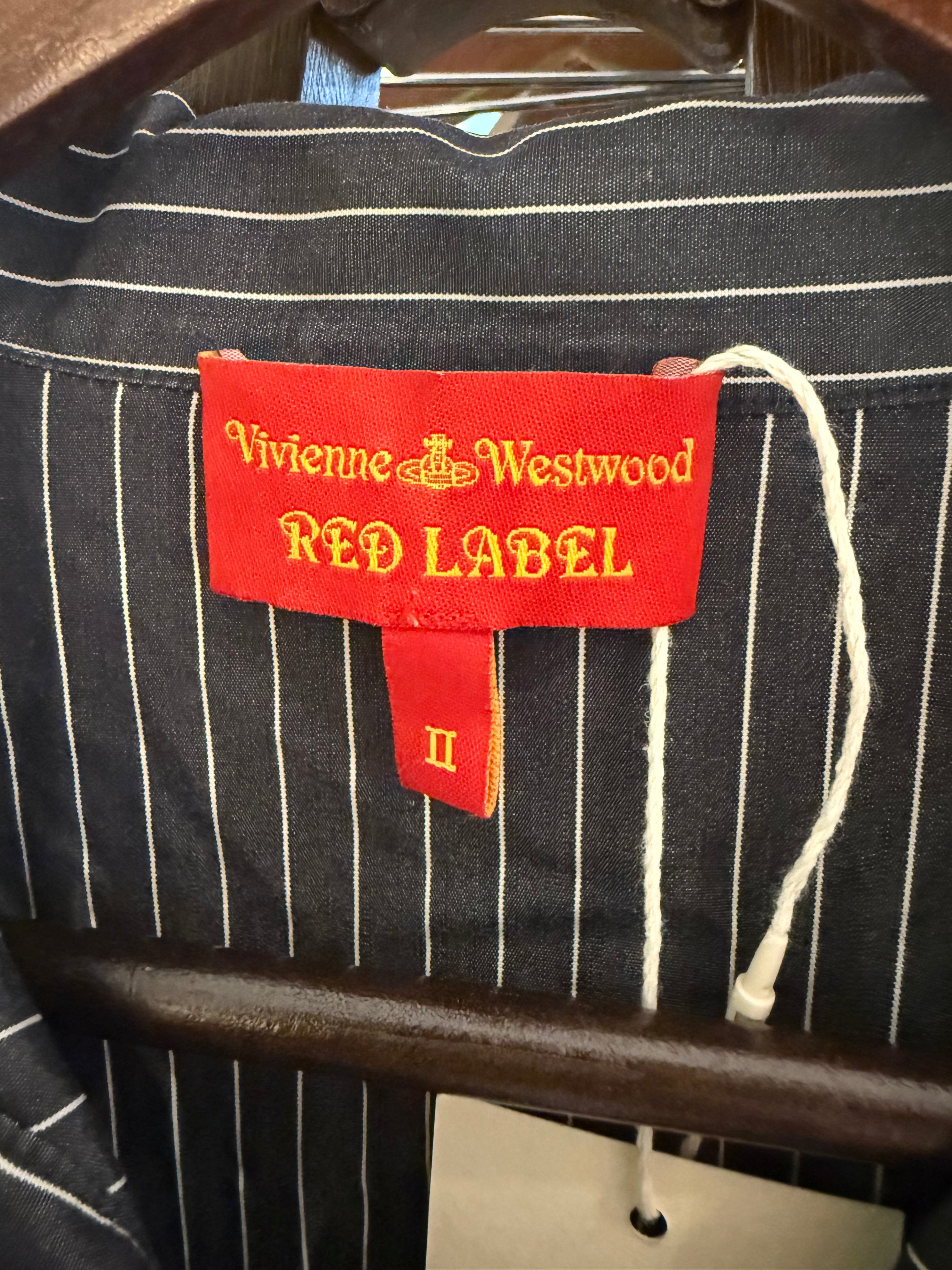 Vivienne Westwood Red Label Navy Pinstripe Shirt Size 2 | Preloved Designer