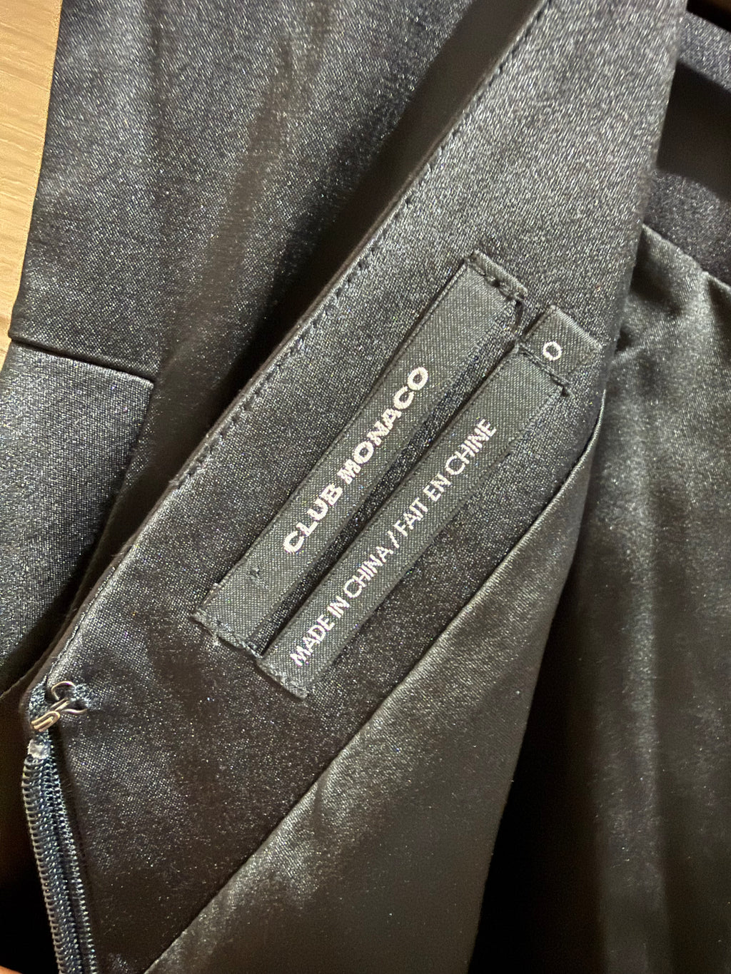 Club Monaco Black Bateau Neck Midi Dress – Size 0 | Preloved