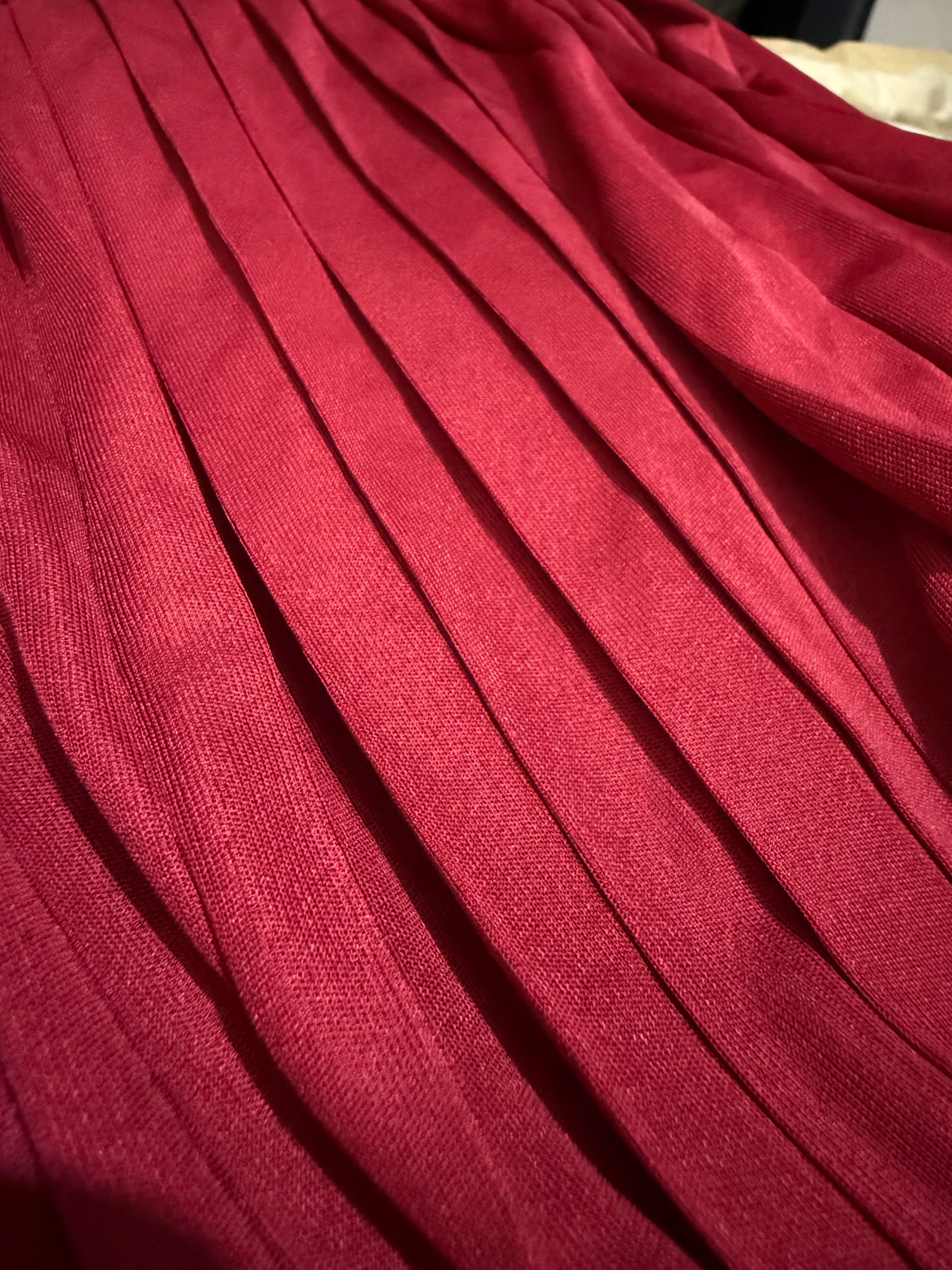 Maison Margiela Red Pleated Romper Maxi Dress – Size 38 (4) | Preloved