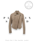 Plein Sud Beige Leather Moto Jacket - Preloved Designer | Heirora