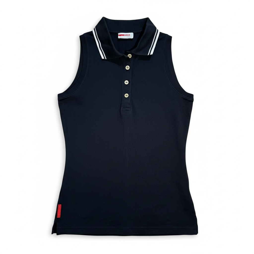 Prada 黑色無袖 Polo 衫 | 二手