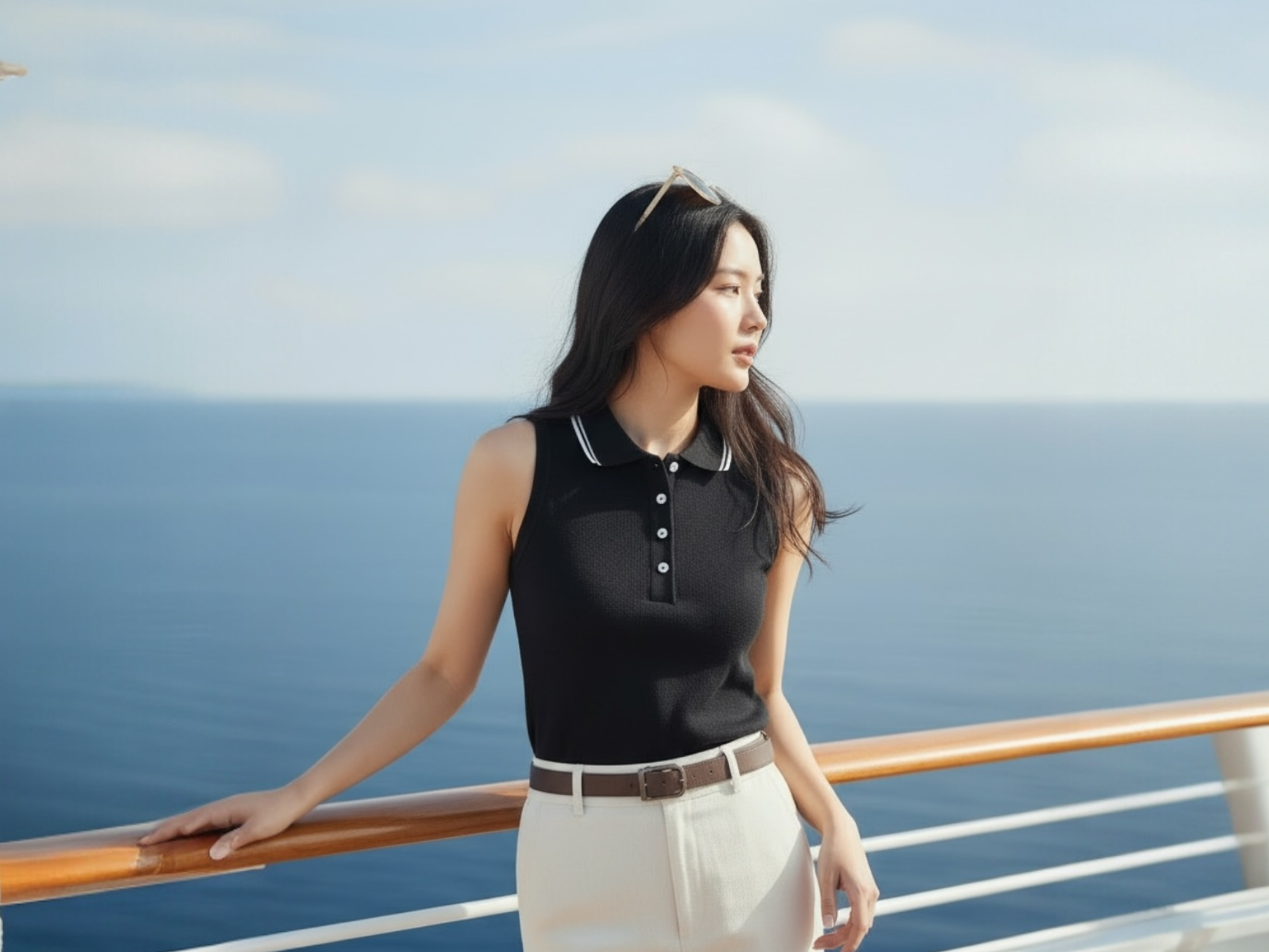 Prada 黑色無袖 Polo 衫 | 二手