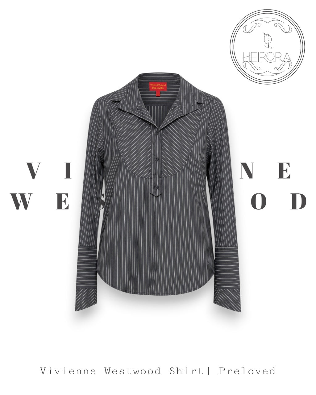 Vivienne Westwood Red Label Navy Pinstripe Shirt Size 2 | Preloved Designer