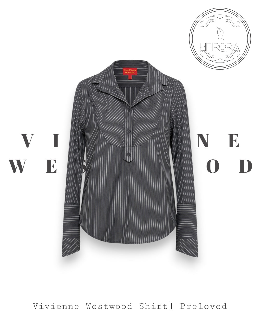 Vivienne Westwood Red Label Navy Pinstripe Shirt Size 2 | Preloved Designer