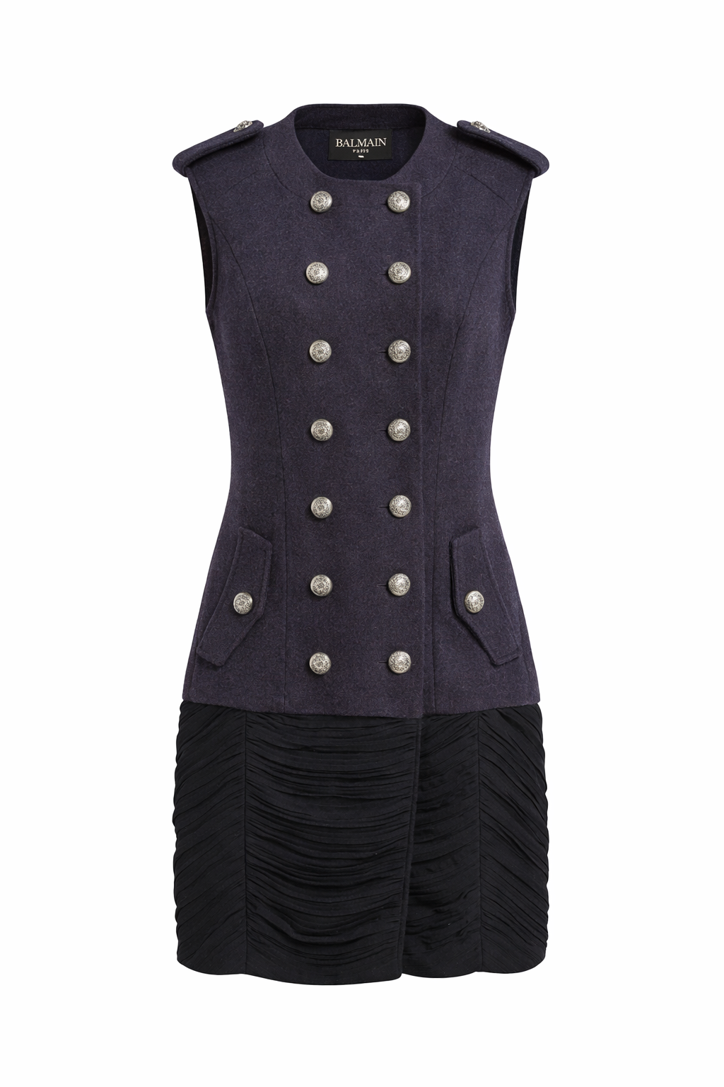 Balmain Vintage Grey Sleeveless Dress | Preloved