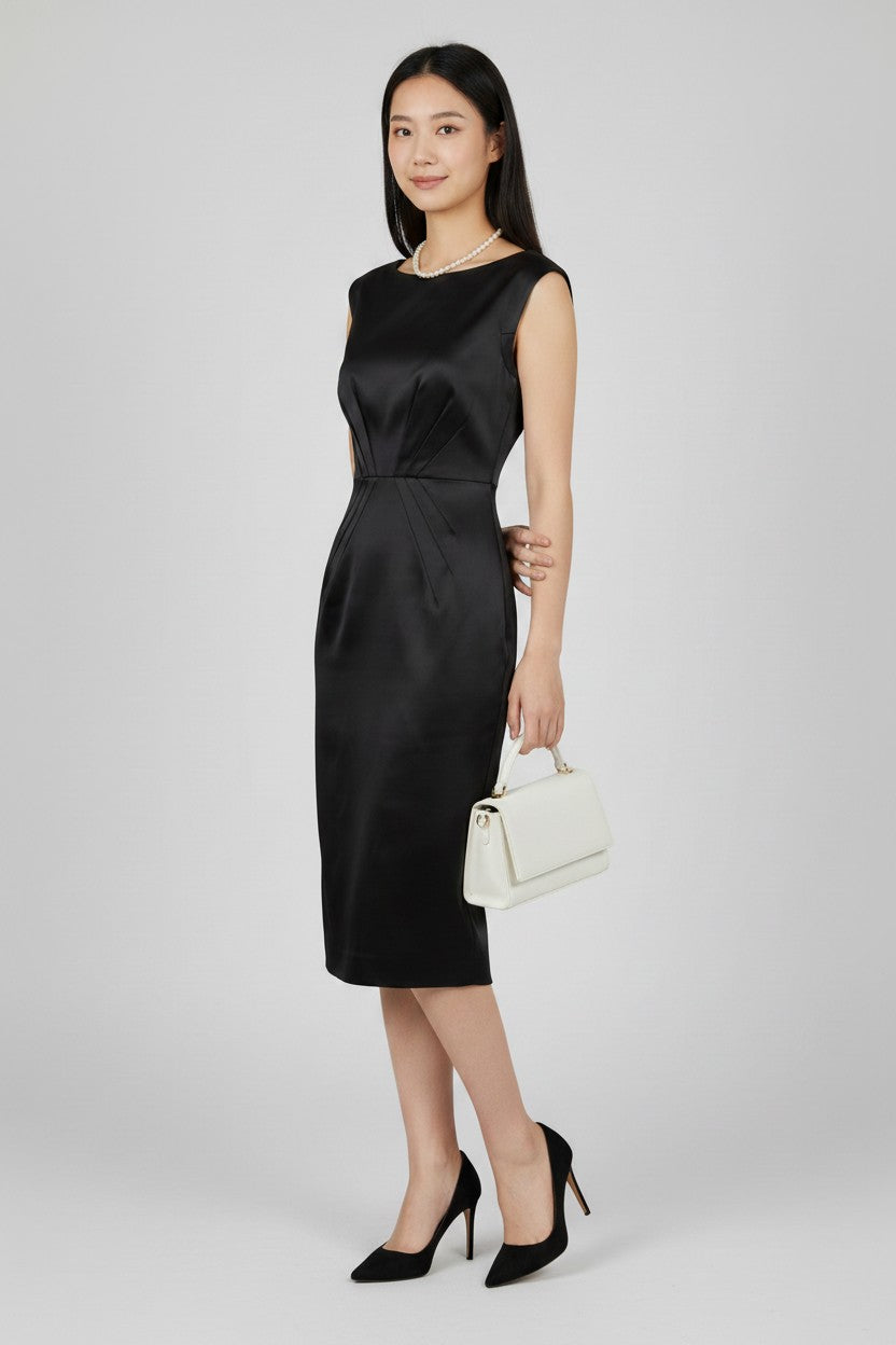 Club Monaco Black Bateau Neck Midi Dress – Size 0 | Preloved