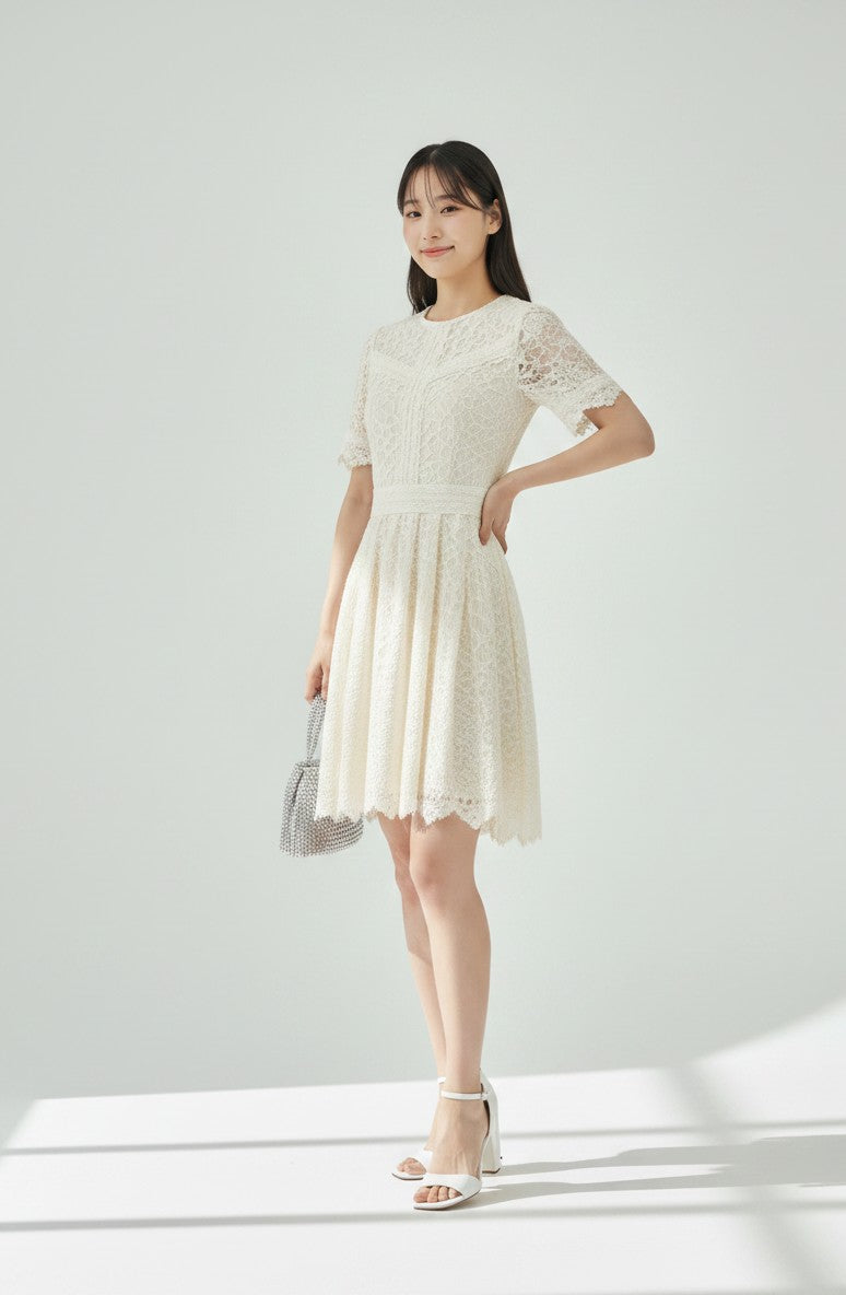 Snidel Cream white lace dress | Preloved