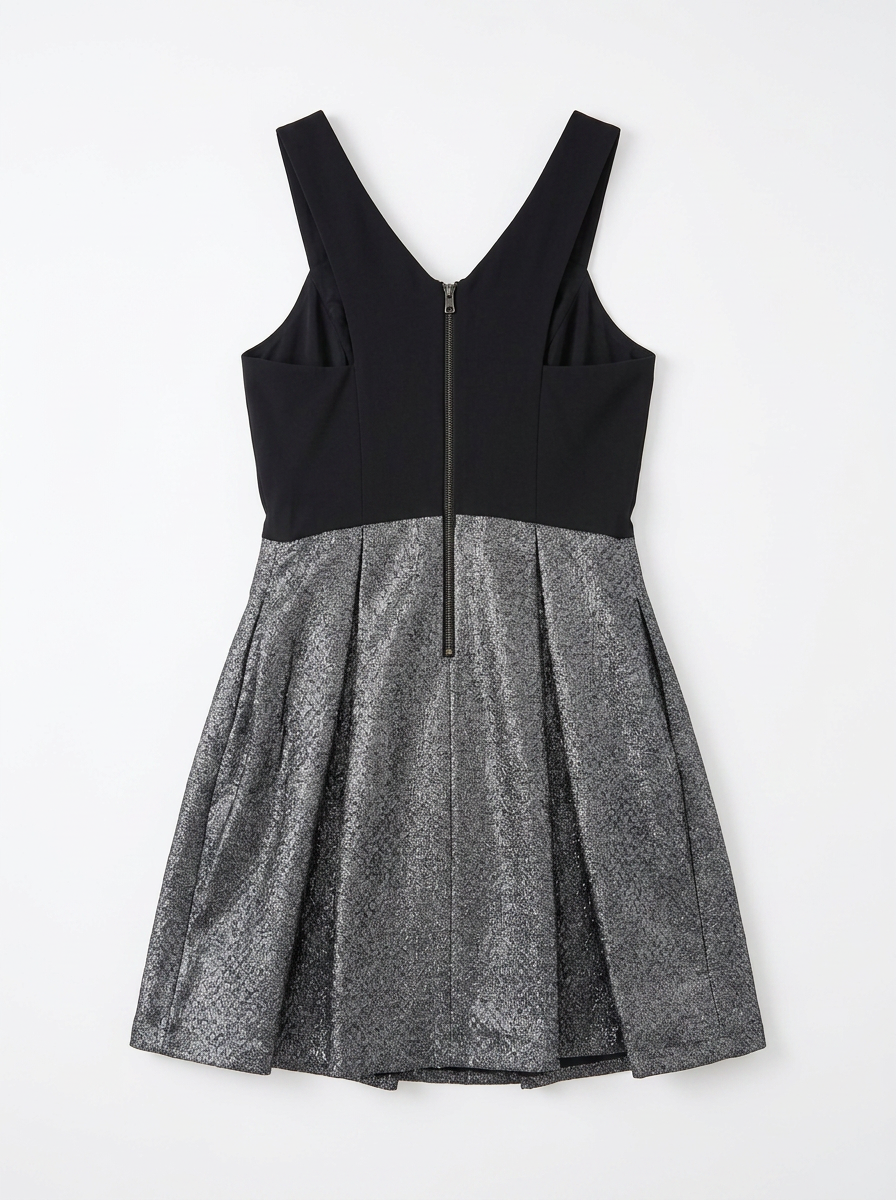 Sinéquanone Black & Metallic Tweed Fit-and-Flare Cocktail Dress | Brand New