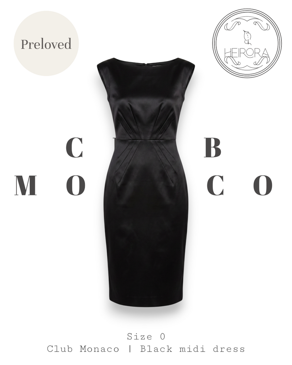 Club Monaco Black Bateau Neck Midi Dress – Size 0 | Preloved