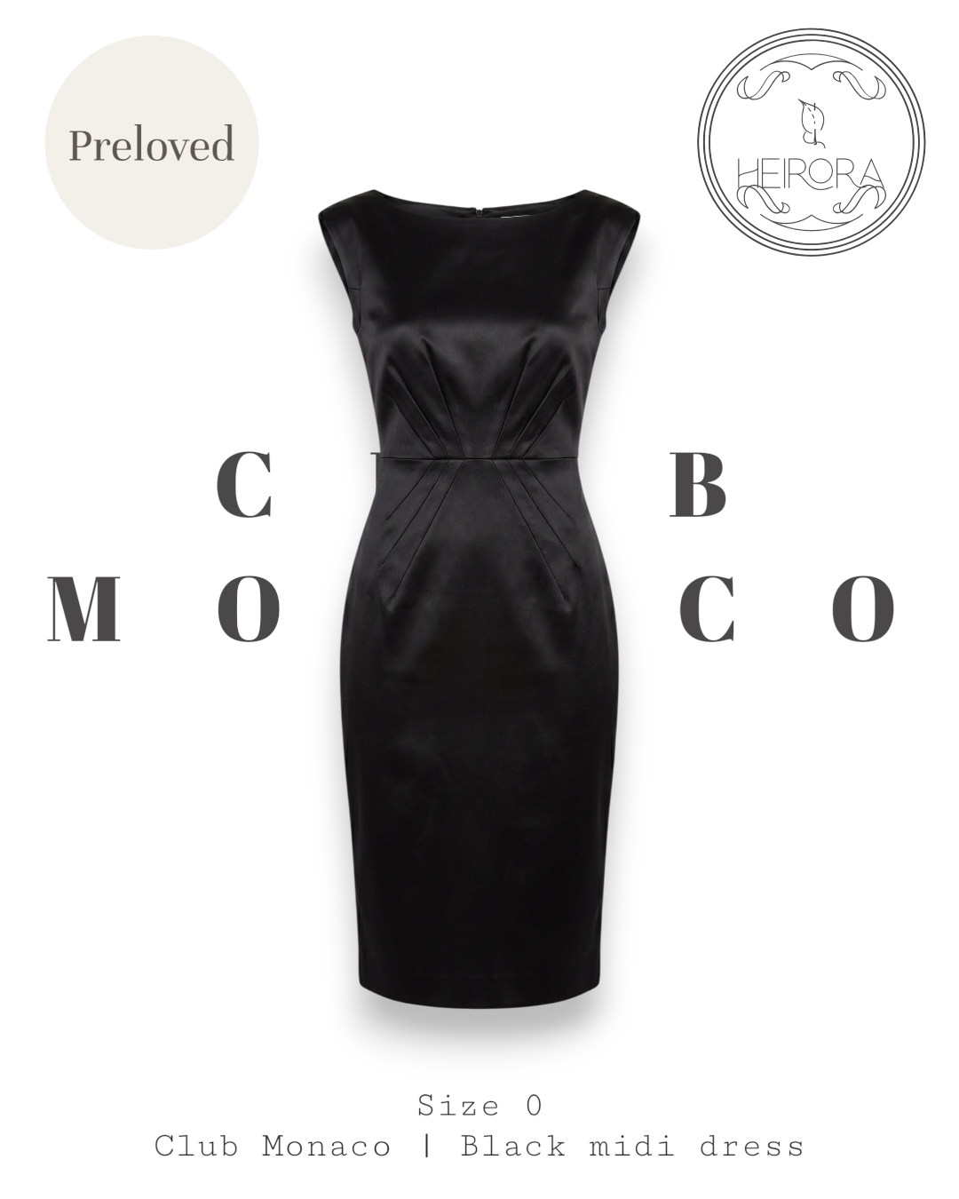 Club Monaco Black Bateau Neck Midi Dress – Size 0 | Preloved