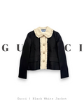 Gucci black jacket white collar | Preloved