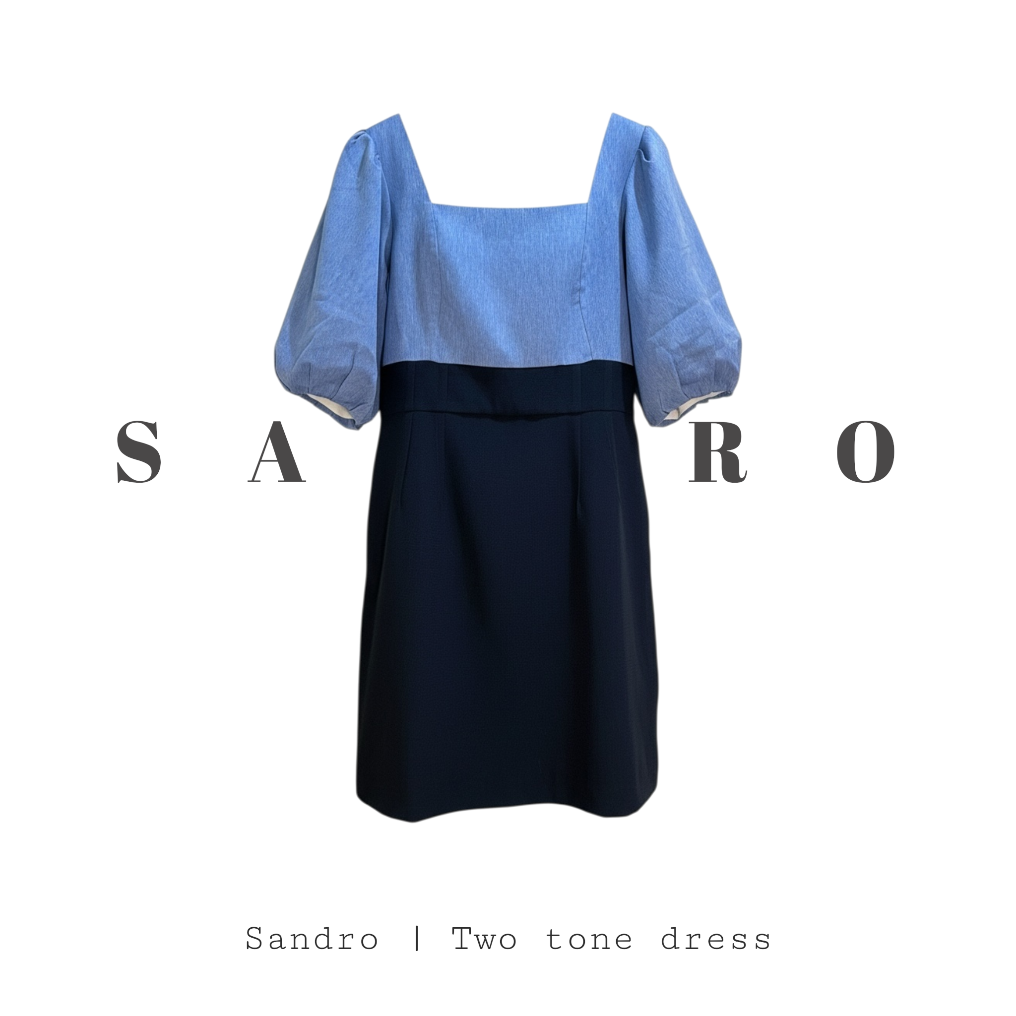 Sandro 雙色藍裙 | 二手